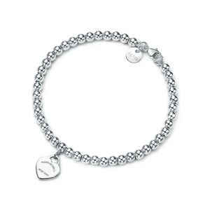 Weihnachtsschmuck, TIFF-Designer-Armband, Liebes-Herz-Armband, 925er Silber-Armband, Bodenbeschichtung für Freundin, Souvenir, Geschenk, Mode-Charme, Designer-Schmuck