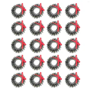 Flores decorativas 20 PCs Tabela de jantar Decoração de Christmas Wreath Mini Garland Toy Small House Ornament