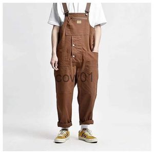 Pantaloni da uomo multitasche di alta qualità cinturino per attrezzi tuta pantaloni abbigliamento da lavoro da uomo kaki moda pantaloni di un pezzo moda nuova tuta 2023 uomo C J231028