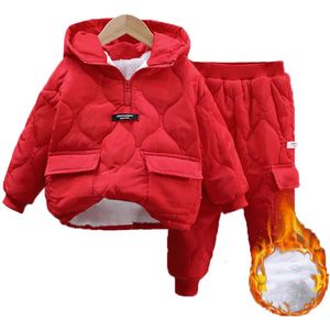 Conjuntos de roupas de inverno meninas meninos conjuntos de roupas 2-10 anos crianças quentes jaquetas grossas calças terno menino casacos calças crianças tracksuit outfit 231027