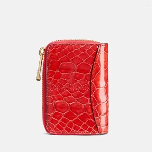 ウォレットGete American Crocodile Leather Bag Women Short 2023 Small Wallet Almigator Memale Card Holder