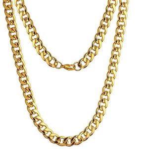 Men/Women 316L Stainless Steel 18K Gold Plated Miami Fashion Cuban 1+1 Figaro Chain Hip Hop Punk Men Elegant Fashion Figaro Chain Necklaces Jewelry