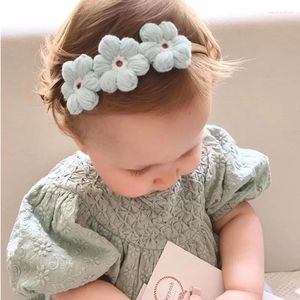 Hair Accessories Baby Headband Nylon Handmade Crochet Flowers Woolen Kid Elastic Hairbands Girls Clips Children