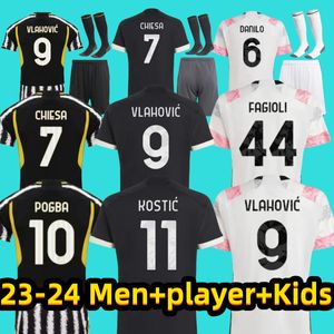 Fans Spieler Fußballtrikots 2023 2024 Zuhause Auswärts MILIK DI MARIA VLAHOVIC KEAN POGBA CHIESA McKENNIE LOCATELLI Fußballtrikot 22 23 24 Kits Männer und Kinder unifor JUvEntUs