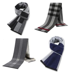 Scarves Autumn Winter Warm Men's Scarf Plaid Striped Thicker Scarves For Men Cashmere Wool Neckwarmer Luxury Bandana Shawls Wrap Male 231027