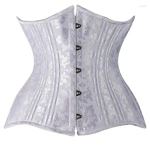 Bustiers espartilhos cintura trainer feminino 24 duplo aço desossado underbust espartilho gótico ampulheta emagrecimento pesado corselet cincher