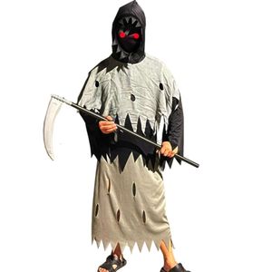 Costume di Halloween Costume cosplay Halloween Costume da ragazzo della morte oscura Gioco di ruolo Fantasma della morte Costume da gioco di ruolo Terrore Abbigliamento senza volto