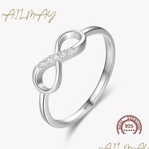 Sier fashionc infinito amor anéis fino zircônia cúbica anel para mulheres romântico jóias de casamento entrega direta dhgarden ot90z