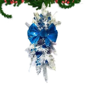 Dekorative Blumen, kabellos, vorbeleuchtet, Weihnachts-Swag-Lichterkette, batteriebetrieben, vorbeleuchtete Treppenverkleidung, Weihnachten