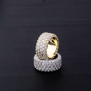 Light Jewelry 2023 Luxus-Hiphop-Echt-10-karätig-vergoldete Champion-Herrenringe mit vollem Iced-Out-CZ-Diamant