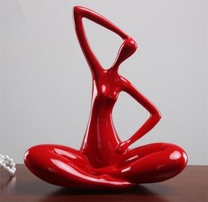 Artesanato em resina decoração de casa abstrato yoga personagem menina ornamentos escultura criativa sala de estar quarto estante acessórios t25591453