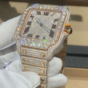 Custom Men Women High-end Luxury Bling Full Diamond Watch VVS Moissanite Hip Hop Iced Out Stainless Steel Mechanical Watches
