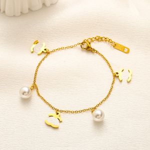 New Love Pearl Bracelet 18K Gold Plated Boutique Bracelet Designer Brand Luxury Style Jewelry Romantic style Christmas Family Gift Chain Bracelet