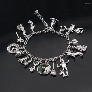 Braccialetti a maglie Bracciale con ciondoli malvagi Il braccialetto musicale I gioielli sfidano la gravità Elphaba Glinda Perline di cristallo