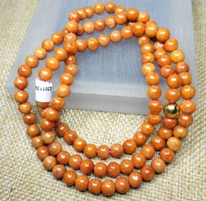 Collana di buddismo di giadeite naturale di tipo A da 5,6 mm con perline Mala da 24 pollici