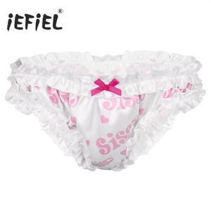 Herr g-strängar herrar sissy underkläder gay manliga trosor super frilly ruffled jockstraps högklippta knickers bloomers trosor sexig u238t