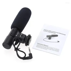 Microfoni Mic-01 Condensatore professionale microfono da 3,5 mm Interviste di registrazione stereo microfono per video fotocamera DSLR