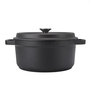 Cookware Sets Cast Iron Pot Flat Bottom Good Heat Retention Even Heating Dutch Oven Dual Loop Handle For Kitchen