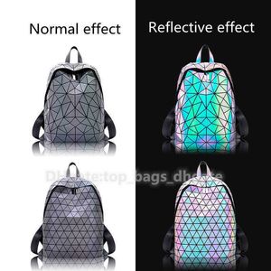 Zipper Zazk Colorful Night Glow Backpack for Women 2024 tote Fashion Laser Geometry Diamond Double Men and
