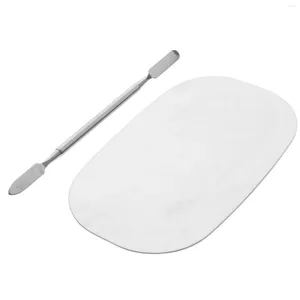 Nagelkonstsatser Makeup Tools Palette Mixing Tray Professional Rostfritt stål Portable Manicures Plate