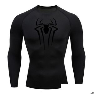 Men'S T-Shirts Mens Tshirts Compression Shirt Tshirt Long Sleeve Black Top Fitness Sunsn Second Skin Quick Dry Breathable Casual 4Xl Dhs9V