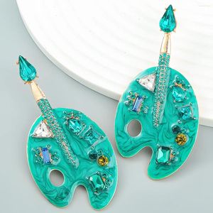 Dangle Brincos Boêmio Exagerado Moda Colorido Enemaling Guitarra Longa Gota Para Mulheres Grande Pingente Jóias Presente