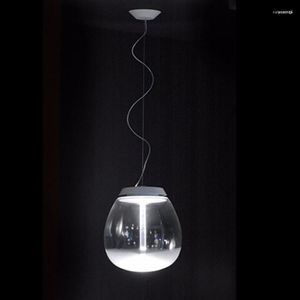 Lâmpadas pendentes criativo design de vidro transparente led única lâmpada nórdica simples bola polida hardware casa barra decoração iluminação