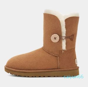 Men Women Snow Boots Top Short Leather Winter Medium Boots Flat Sole Mule Thermal Plush Outdoor Casual Shoes