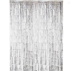 Party Decoration Shiny Foil Curtain Fringe With Double-sided Adhesive Tape For Birthday Wedding