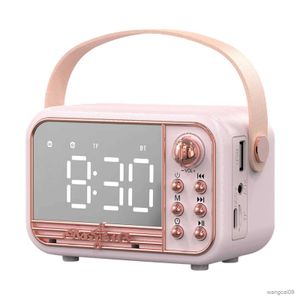 Mini Speakers HIFI Wireless Portable Retro -compatible Speaker Alarm Clock Aux Stereo USB Loud Home Decor Aesthetic Gift R231028