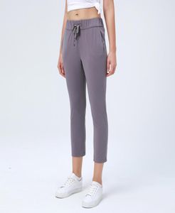 Roupas de yoga calças roupas de ginástica femininas leggings skinfriendly nude cordão estiramento fino ajuste correndo esporte treino casual capri ti3093782