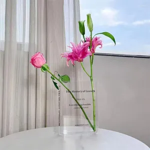 Vasi Decorazioni per la stanza Libro per la crescita Vaso in acrilico trasparente Scatola per fiori Trasparente