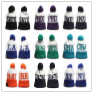 Grossist vinter beanie 2023 stickade hattar alla 32 lag basketboll fotboll beanies idrott lag kvinnor män populär mode vinter hatt