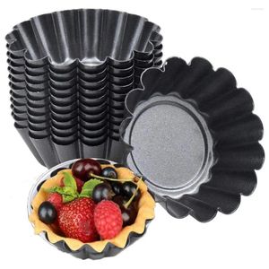 Ferramentas de cozimento 14 pacote ovo tart molde copos antiaderente flor muffin caso resuable cupcake molde aço carbono tartlet latas