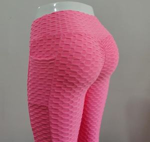 Spor için sıkı fitness leggins yüksek elastik kalça kaldırma ter emici sim fit kabarcık kat cep yoga pantolon sıska kız sxl8953548