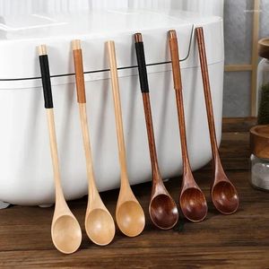 Set di stoviglie Cucchiaio Cucchiaini Cucchiaino da dessert piccolo Cucchiaini 1 pezzo Caffè Agitatore lungo Tè Bevanda in legno Miele Stoviglie in legno