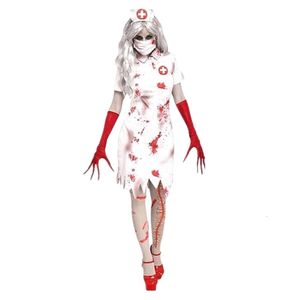 Halloween Costume Cosplay Costume Halloween Party Cosplay Costumes Stage Performances Uniforms Förförisk vit med blodfläckar skrämmande kvinnliga sjuksköterskor