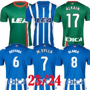 2023 2024 Deportivo Alaves Soccer Jerseys 23 24 Miguel Duarte Abqar Lejeune Rioja Sylla de la Fuente Alkain Guridi Football Shirt Home Away Blue Green