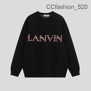 Lanvin Hoodie Designer Lanvins Hoodie Осень/Зима Новый Langfan Net Red Свободный свитер с круглым вырезом Универсальная трендовая футболка для мужчин и женщин 8RP1