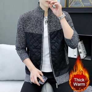 Maglioni da uomo 2023 Autunno Tinta unita Cardigan Giacca da uomo in maglia Casual ispessito Splicing Cappotto allentato Coreano Grigio Big Size