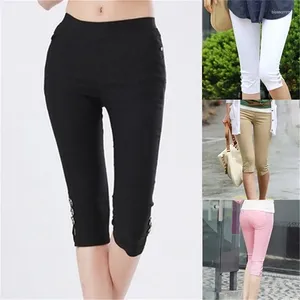 Pantaloni da donna Donna Estate Casual Donna Slim Stretch Leggings femminili Crop Skinny Ginocchio Elastico Lunghezza polpaccio Capris a matita