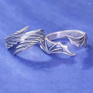 Cluster Rings Angel Demon Wing Couples For Women Men Matching Friend Trendy Promise Ring Teen Thumb SMEECCHRYGAGE