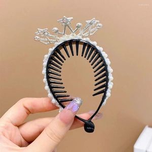 Acessórios de cabelo crianças headwear oco para fora princesa crianças coroa alta rabo de cavalo fixo artefato garra bun clip caranguejo