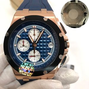U1 시계 남성 시계 44mm 풀 스테인레스 스틸 일본 VK 움직임 사파이어 유리 5ATM 방수 고무 스트랩 Montre De Luxe Wristwatch