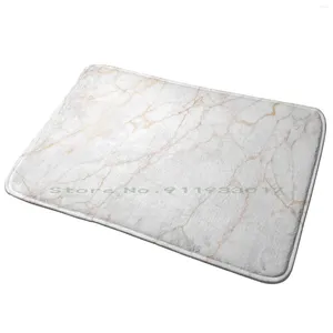 Carpets White Faux Marble With Gold Glitter Veins Entrance Door Mat Bath Rug Stylish Ombre Girly Marbled Nature Texture Geode