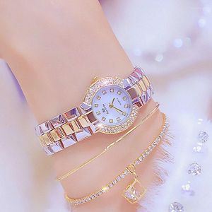 Zegarek obserwuje kobiety ubierania się srebrnego złota kwarc na nadgarstek, damskie panie zegarkowe żeńskie bayan kol saati