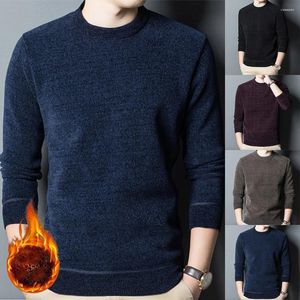 Maglioni da uomo 2023 Uomo Inverno Caldo che tocca il fondo Camicie Moda Biancheria intima termica Autunno Casual O Collo Maglione in pile Maglia spessa Pullover