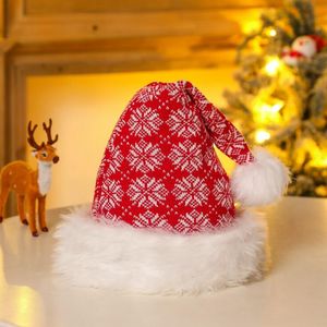 Cappello di Babbo Natale di Natale di buona qualità Peluche di alta qualità addensato in cotone Cappelli rossi Cappellini per adulti Decorazioni NATALIZI Regali di Capodanno Festa a casa