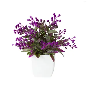 Dekorativa blommor 19 cm röd frukt konstgjord växt bonsai plastkanna falsk blomkott hem rum bord trädgård el dekoration bröllop kärlek