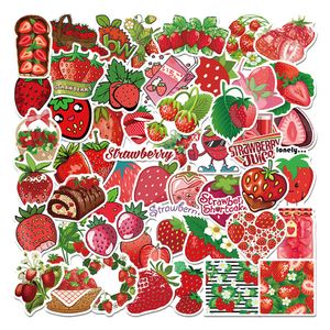 50PCS Cute Strawberry Cartoon Stickers Yummy Strawberry Decorative Graffiti Sticker Scrapbooking Stick Label Diary Stationery Album Stickers Kids Gifts 2Groups